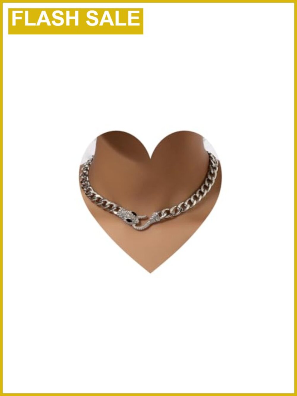 Chunky Cuban Link Chain Necklace Gold Plated Crystal Snake Clasp Curb Chain